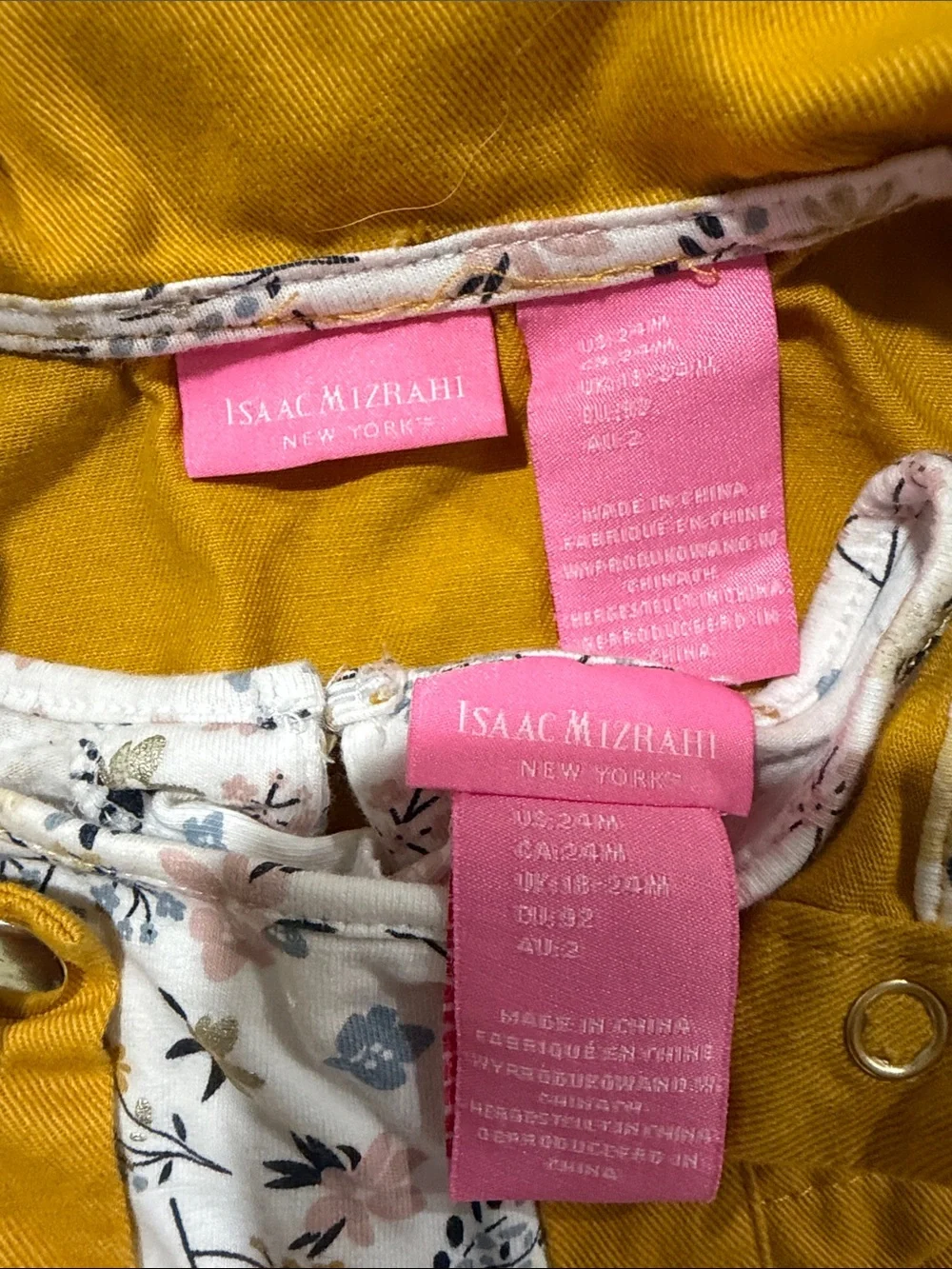 Isaac Mizrahi Girls Yellow Mustard Vest Floral Top and Charcoal Leggings Set
